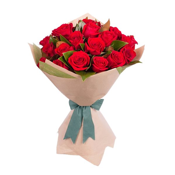 20 Red Roses Bouquet Resim 1